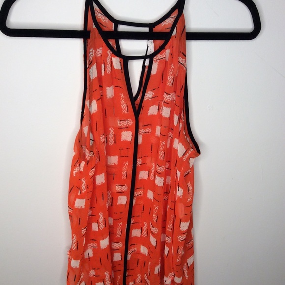 Lush, Red, White, Black, Geometric Top - Picture 3 of 5